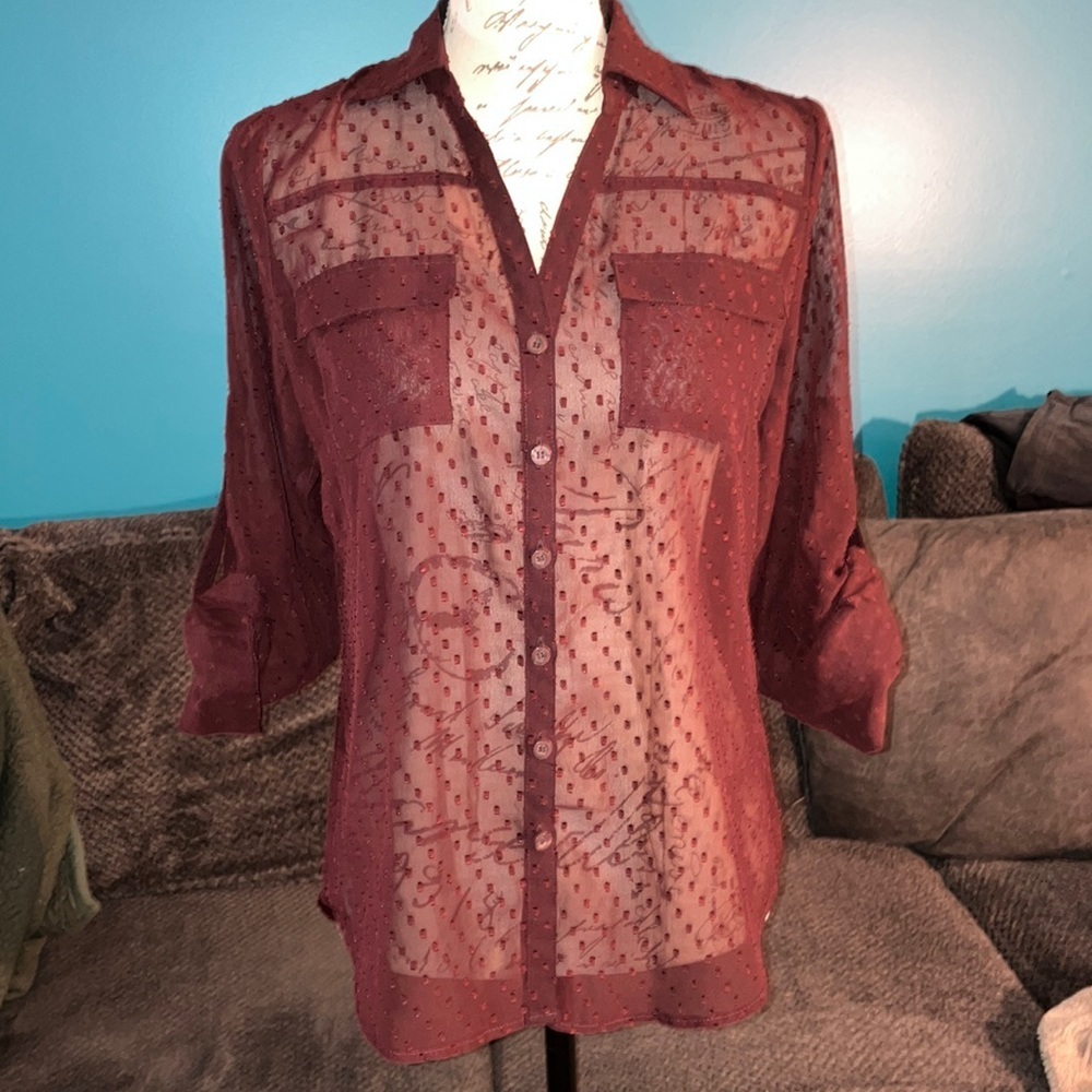 🎉4 for $20 NY&CO See through Button Down, Small